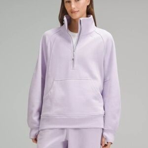 Lululemon Scuba Funnel Neck Half Zip Sweatshirt long Pullover Lilac Purple Dew